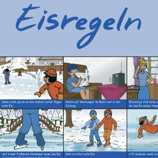 Eisregeltraining für sicheres Verhalten auf zugefrorenen Seen und Flüssen